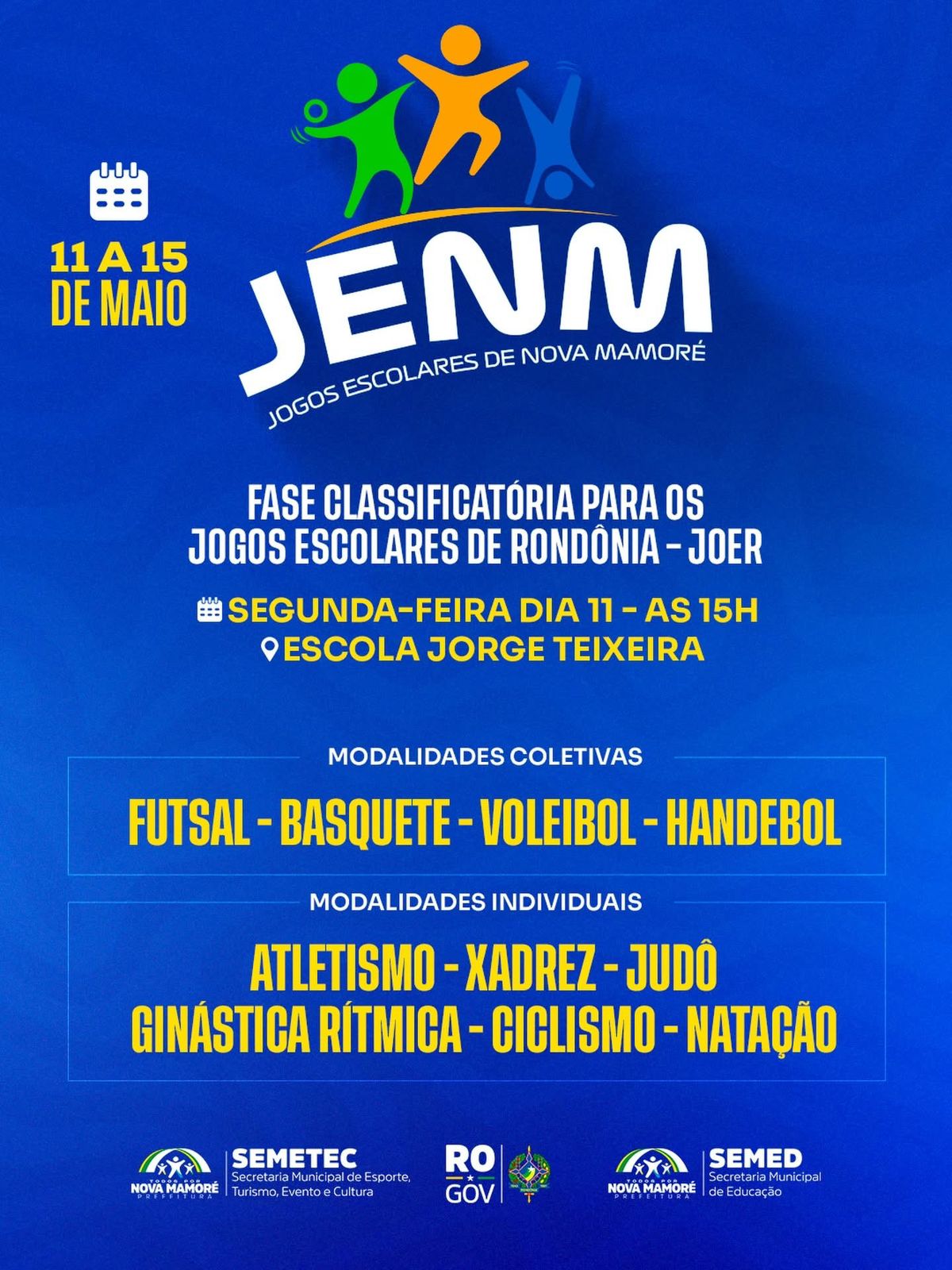 JENM: Jogos Escolares de Nova Mamoré iniciam fase classificatória para o JOER