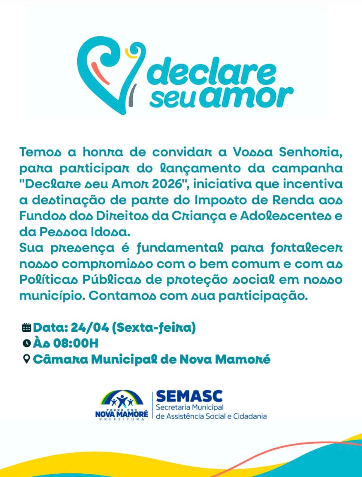 Lançamento da Campanha “Declare seu Amor 2026”