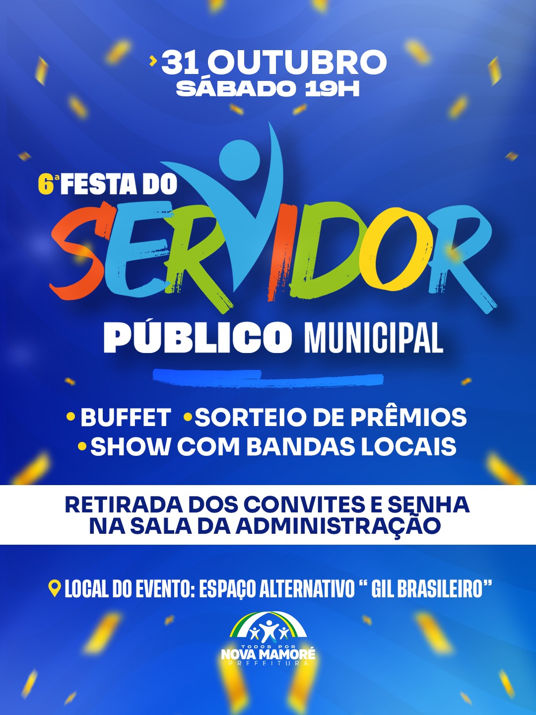 Prefeitura de Nova Mamoré realiza 6ª Festa do Servidor Público Municipal no dia 31 de outubro